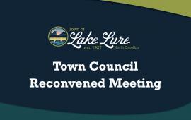 Reconvened Town Council Meeting Sign