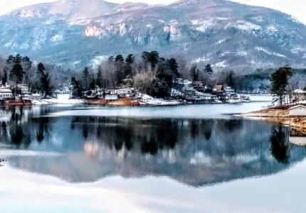 Lake Lure in Snow