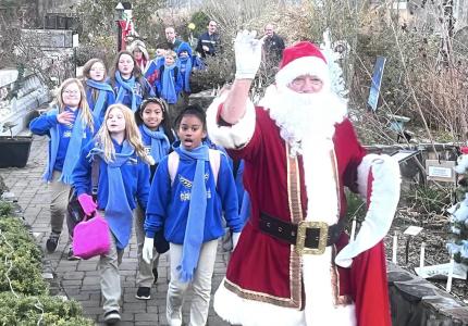 Santa leading the LLCA Choir 