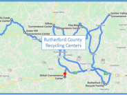 Map of Rutherford County Recycling Centers
