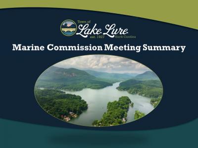 Marine Commission Meeting Summary sign