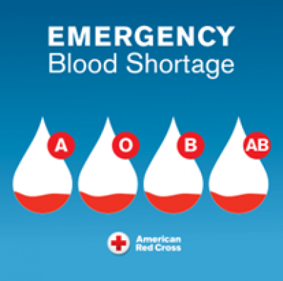 American Red Cross Emergency Blood Shortage Sign