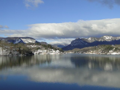 Lake Lure with Snow