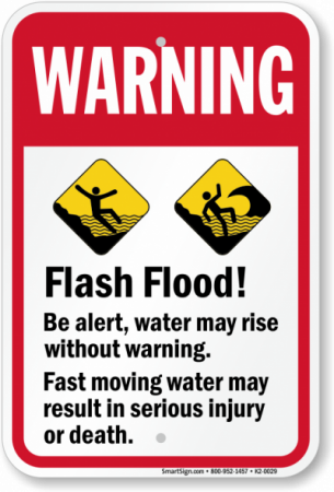 Warning Flash Flood Sign