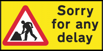 Road delay sign