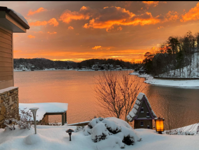 Sunrise Snow Scene Lake Lure