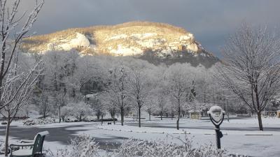 Lake Lure with ice