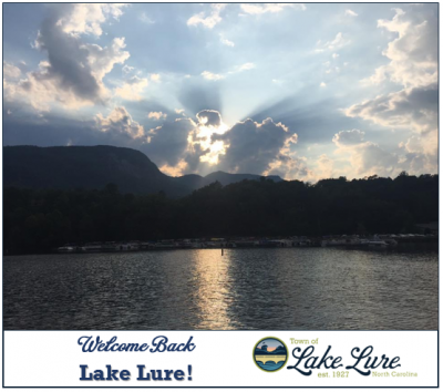 Welcome Back Lake Lure Sign