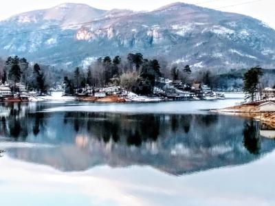 Lake Lure in Snow