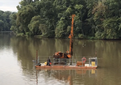 Bottom Core Sampling Operations in Lake Lure