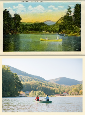Canoeing on Lake Lure Yesterday and Today