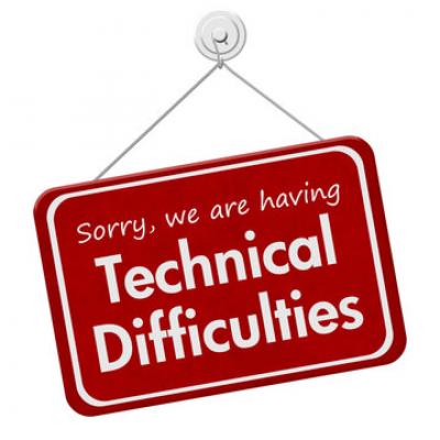 Technical difficulties sign