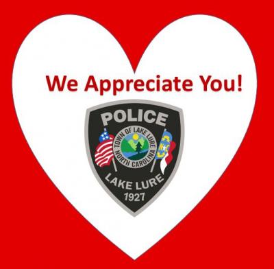 We Appreciate Lake Lure Police Department