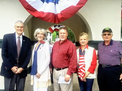 Memorial Day Speakers Left to Right - Ernest Beall, Carol Pritchett, Alex Heafner, Katherine Cox, Terrell Lewis