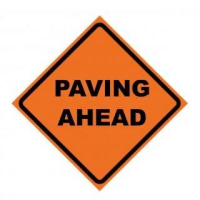 Paving Ahead sign