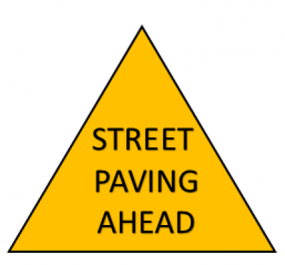 Street Paving Ahead Sign