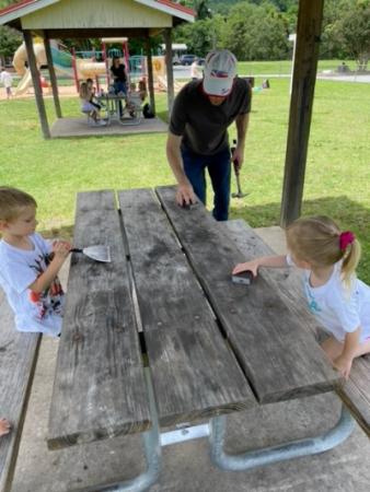 Sanding Picnic Tables