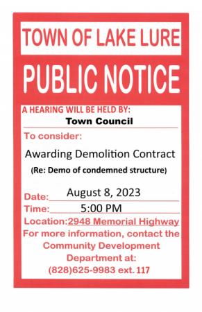 Piblic Hearing Notice - Demolition