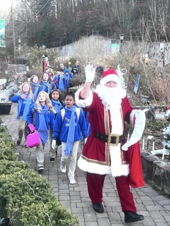 Santa leading the LLCA Choir 