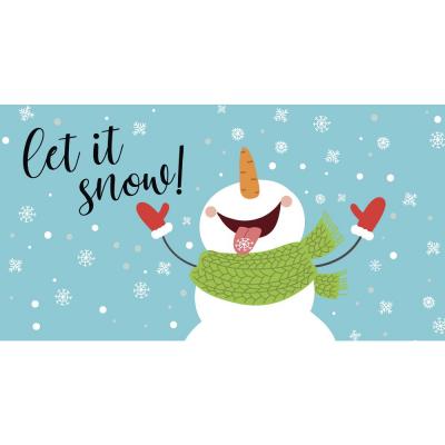 Let it snow sign with snowman