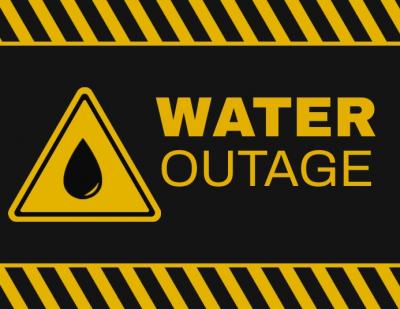 Water Outage sign