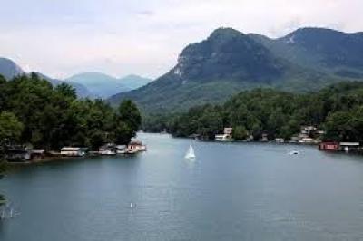 Lake Lure with Sailboat