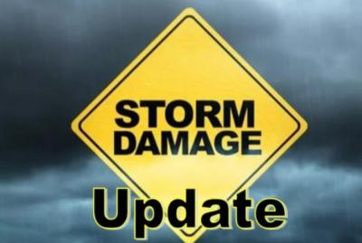 Storm damage update sign