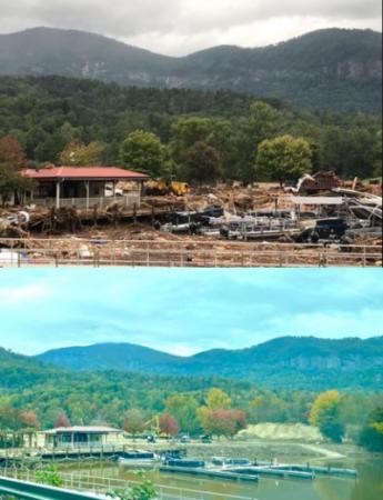Washburn Marina After Hurricane Helene 9/28/24 and 10/29/24