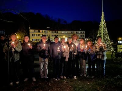 Student with candle light