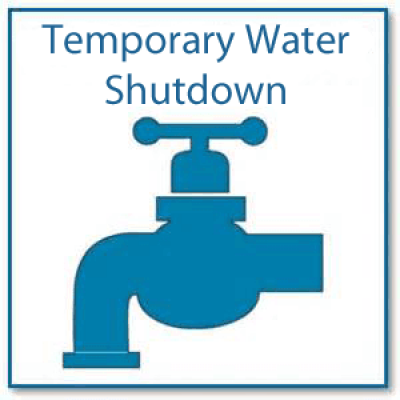 Temporary water shut off sign