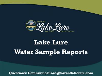 Lake Lure Water Sample Reports