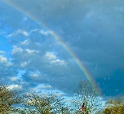 Rainbow with American flag 