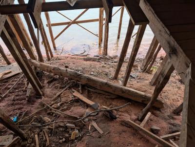 Debris under dock