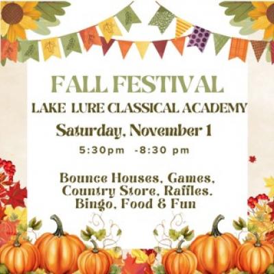 Save the Date: Fall Festival at Lake Lure Classical Academy 11/1/25 8:30 AM - 4:30 PM
