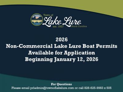 2026 Non-Commercial Lake Lure Boat Permits - Available for Application Beginning 011226