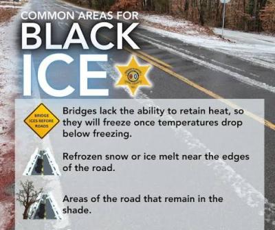 BEWARE OF PATCHY BLACK ICE THIS MORNING