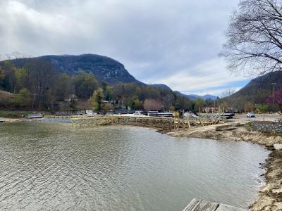 Marina refilling with construction 