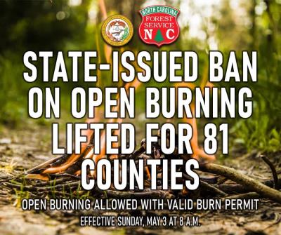  Burn Ban Lifted