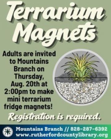 Mountains Branch Library - Terrarium Magnets - 8/20/26 at 2:00 PM