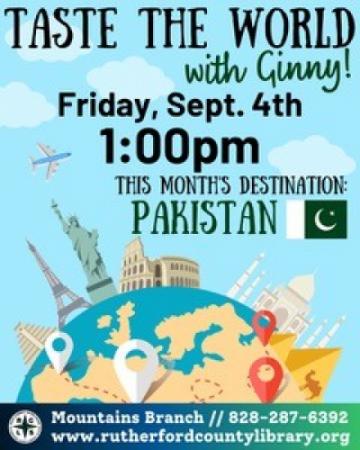 Mountain Branch Library Event - Taste the World - 9/4/26 at 1:00 PM