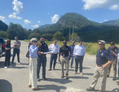 Mayor Pritchett Cameron Hamilton tour Lake Lure Mayor Pritchett Cameron Hamilton tour Lake Lure