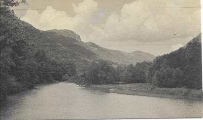 1920's View from the original Lake Lure Bridge - Now the Flowering Bridge