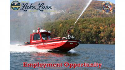 Employment Opportunity Banner with Fire Boat and Fire Department Seal