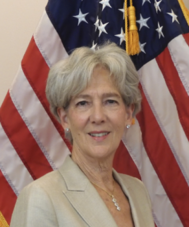 Mayor Carol Pritchett Mayor Carol Pritchett in front of the American Flag