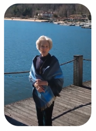 Mayor Carol Pritchett standing in front of the water