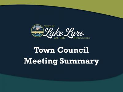Town Council Meeting Summary sign Town Council Meeting Summary sign