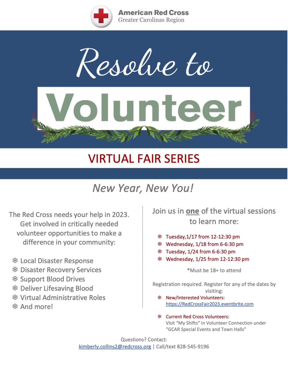 Red Cross Virtual Training Series for Volunteers Lake Lure North Carolina