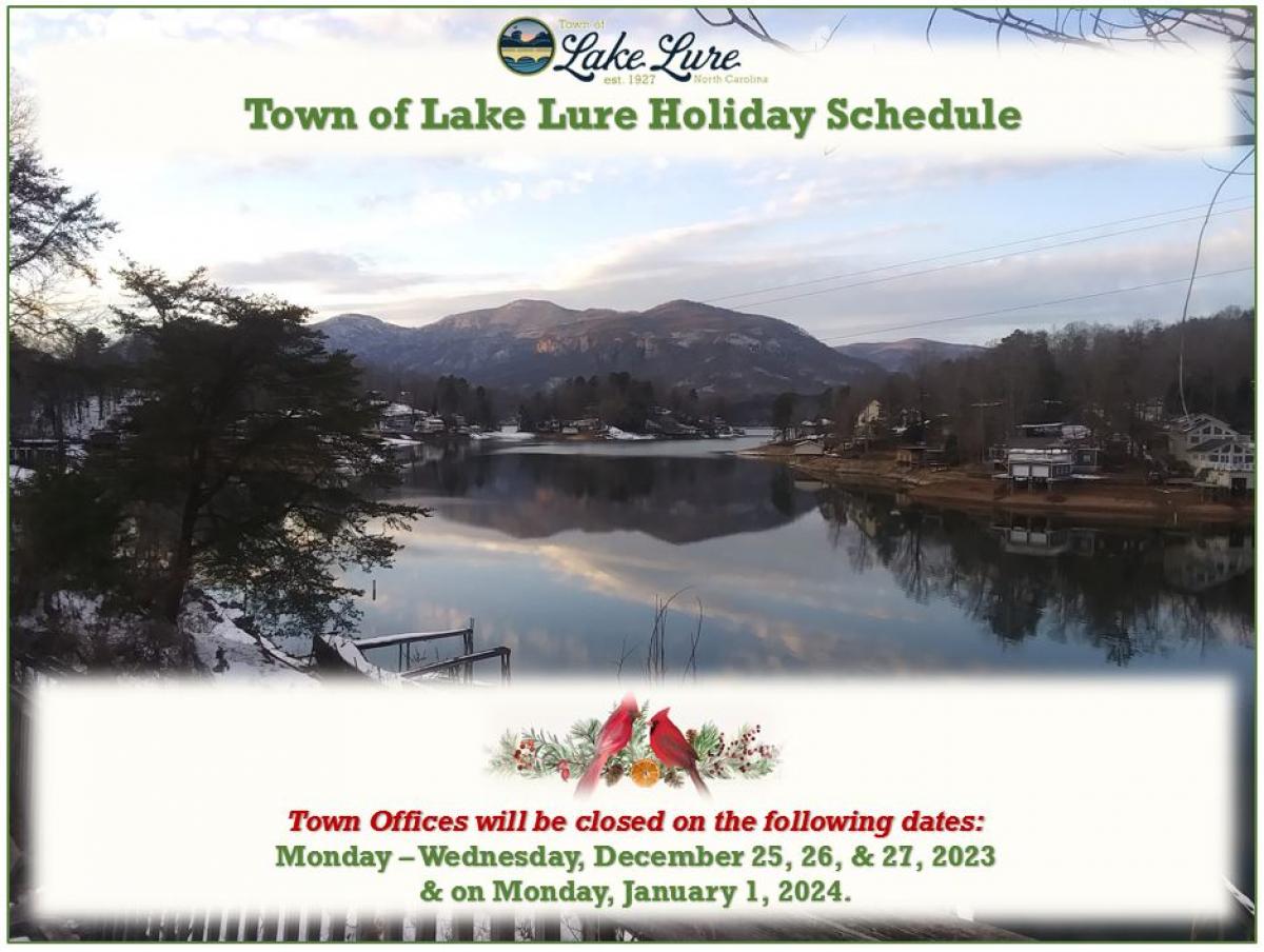 2023 Holiday Schedule for Town Hall