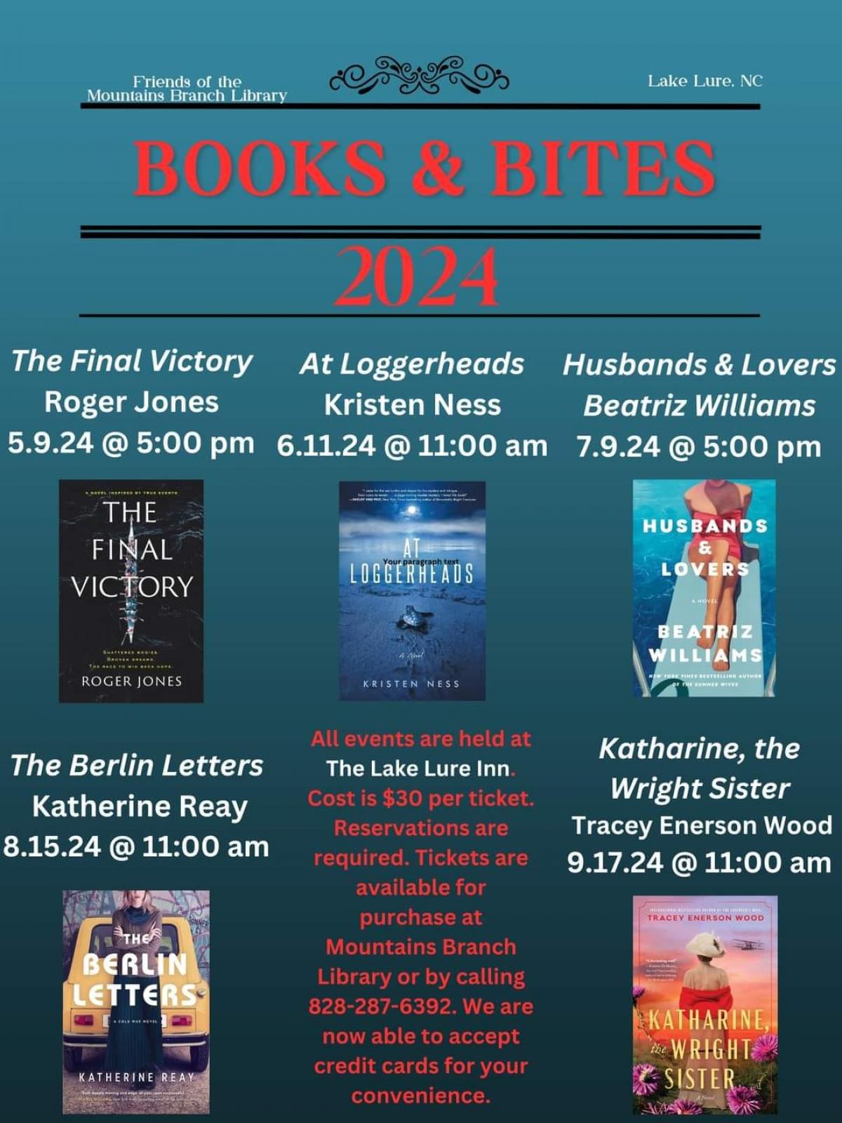 2024 Books and Bites Authors and Schedule