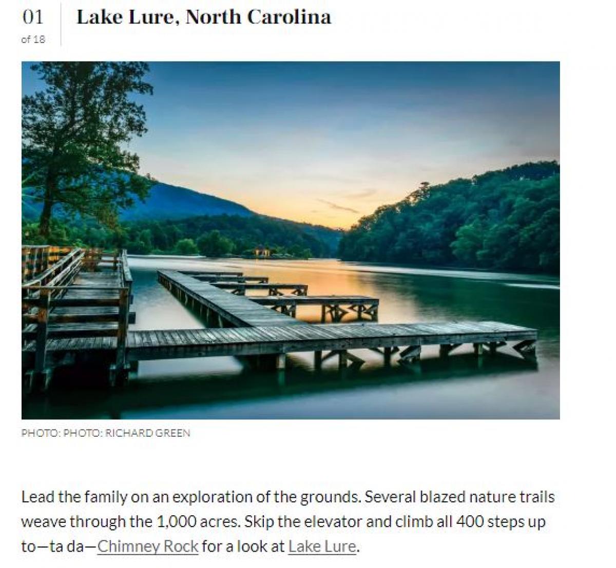 Lake Lure Feature in Southern Living
